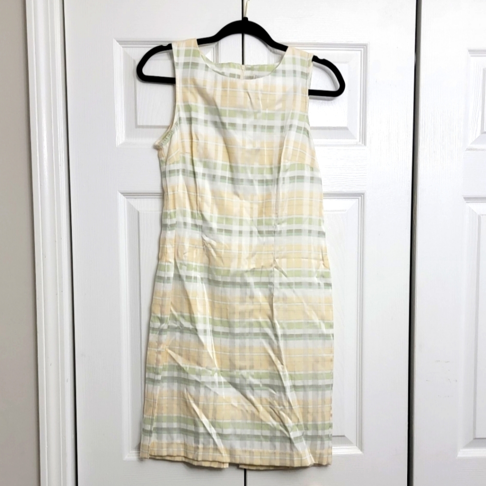 Vintage Bentley Pastel Dress size 8 Rayon Blend Women's Sleeveless Dress Plaid